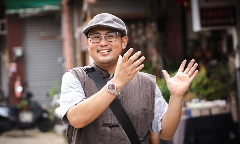 Tour guide leading a group